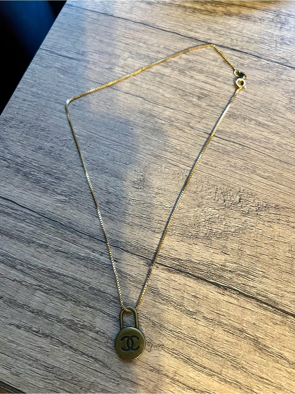 Authentic Chanel Padlock Pendant Necklace